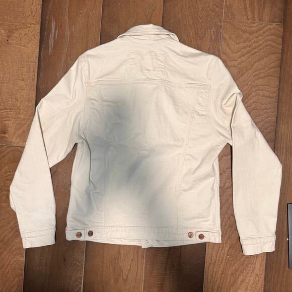 Crosby & Howard Denim Trucker Jacket Women’s Ivory with Copper Buttons Size S - Picture 2 of 6